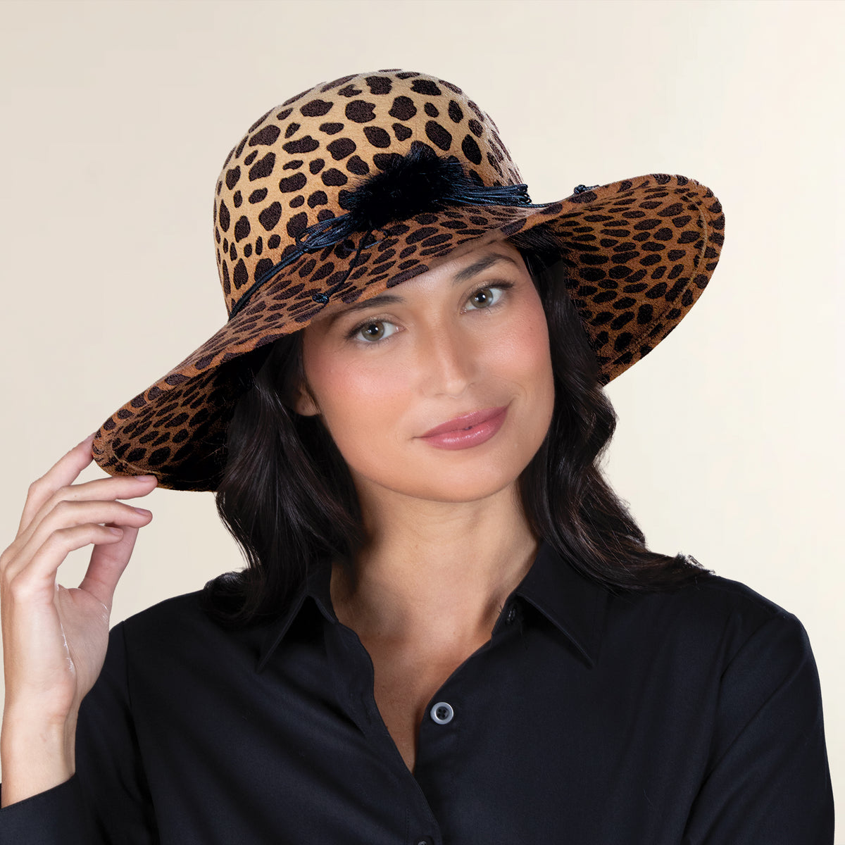 Molly Leopard Print Lampshade Hat (Preorder)