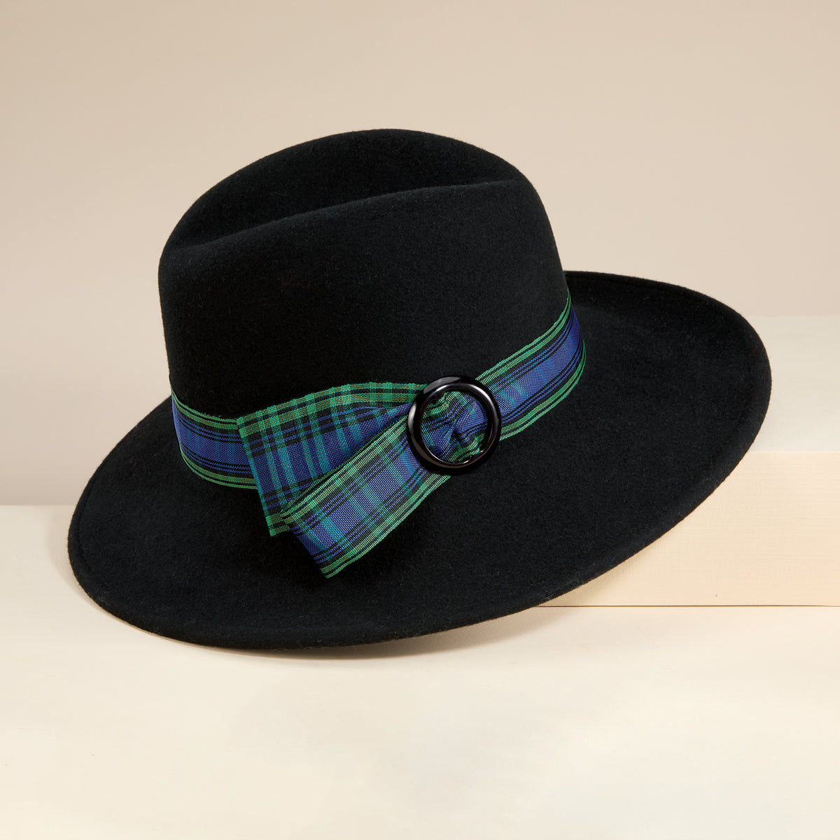 Darlene Black Wool Felt Fedora (Preorder)