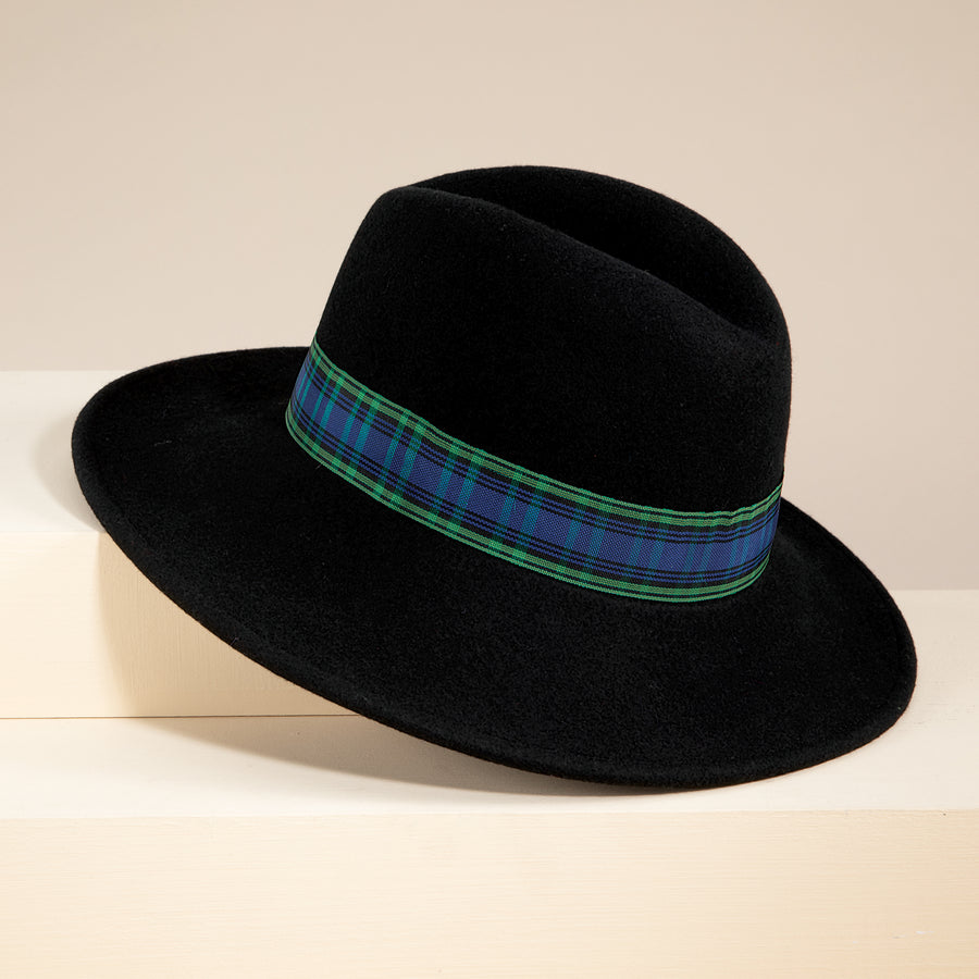 Darlene Black Wool Felt Fedora (Preorder)