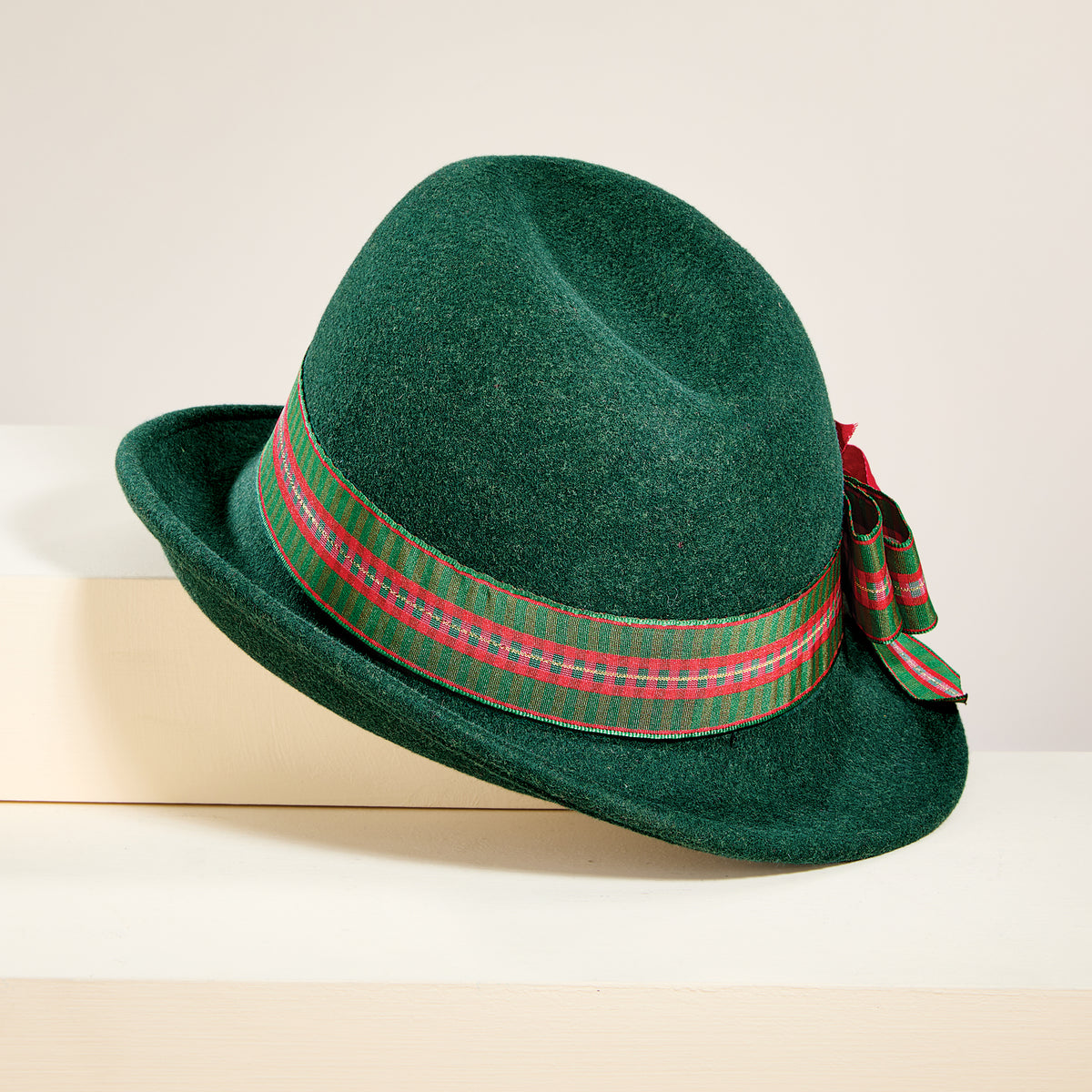 Eve Festive Poinsettia & Plaid Fedora (Preorder)