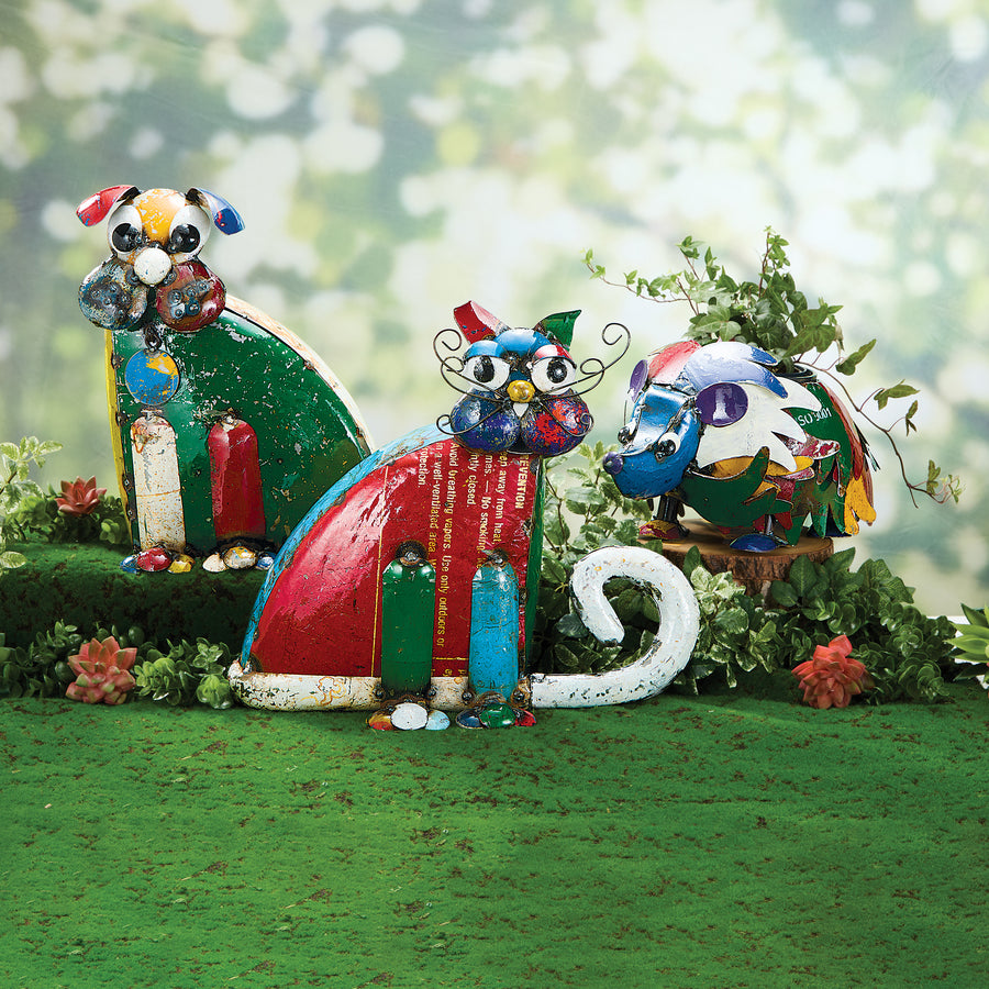 Colorful Critters Sitting Cat Garden Sculpture (Preorder)