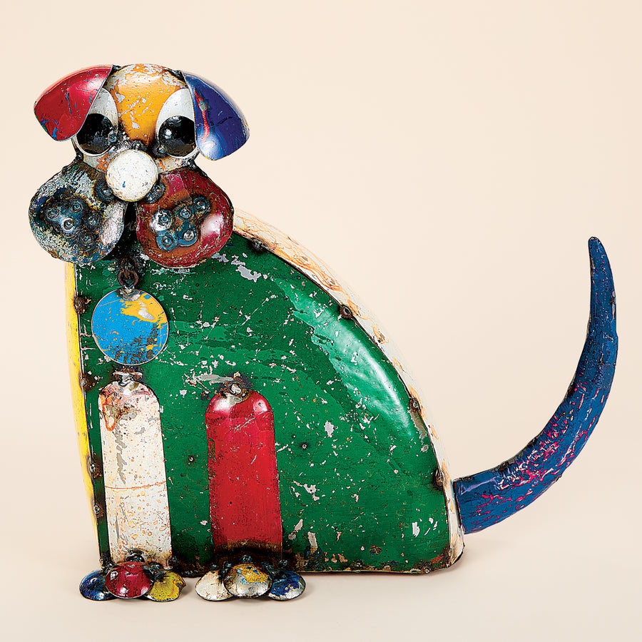 Colorful Critters Sitting Dog Garden Sculpture (Preorder)
