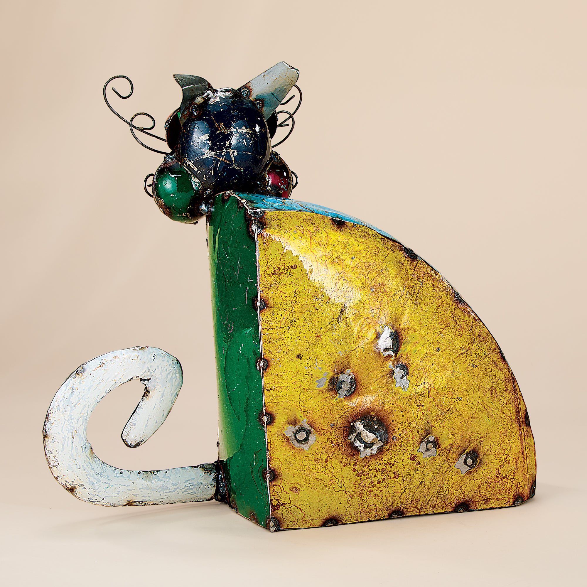 Colorful Critters Sitting Cat Garden Sculpture (Preorder)