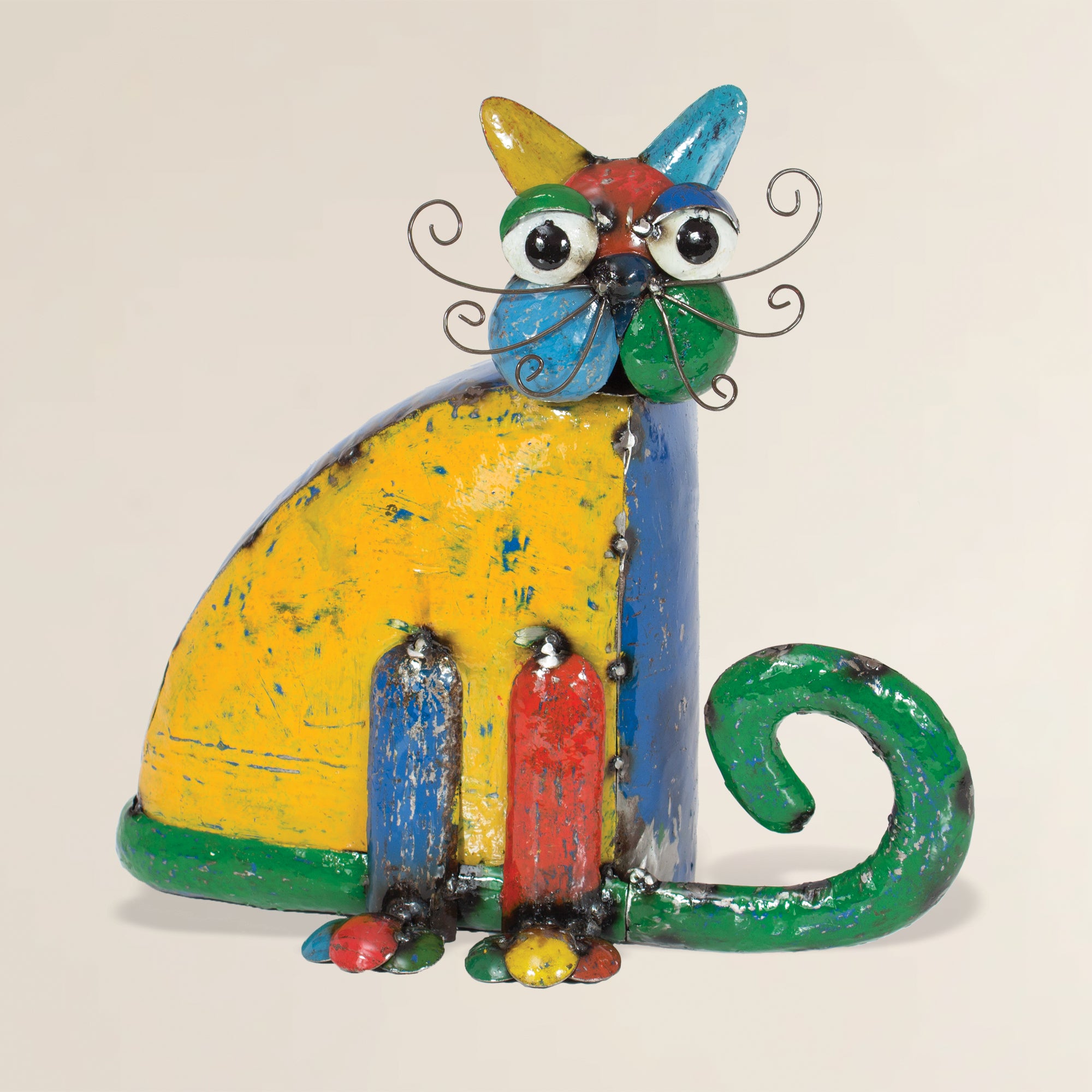 Colorful Critters Sitting Cat Garden Sculpture (Preorder)