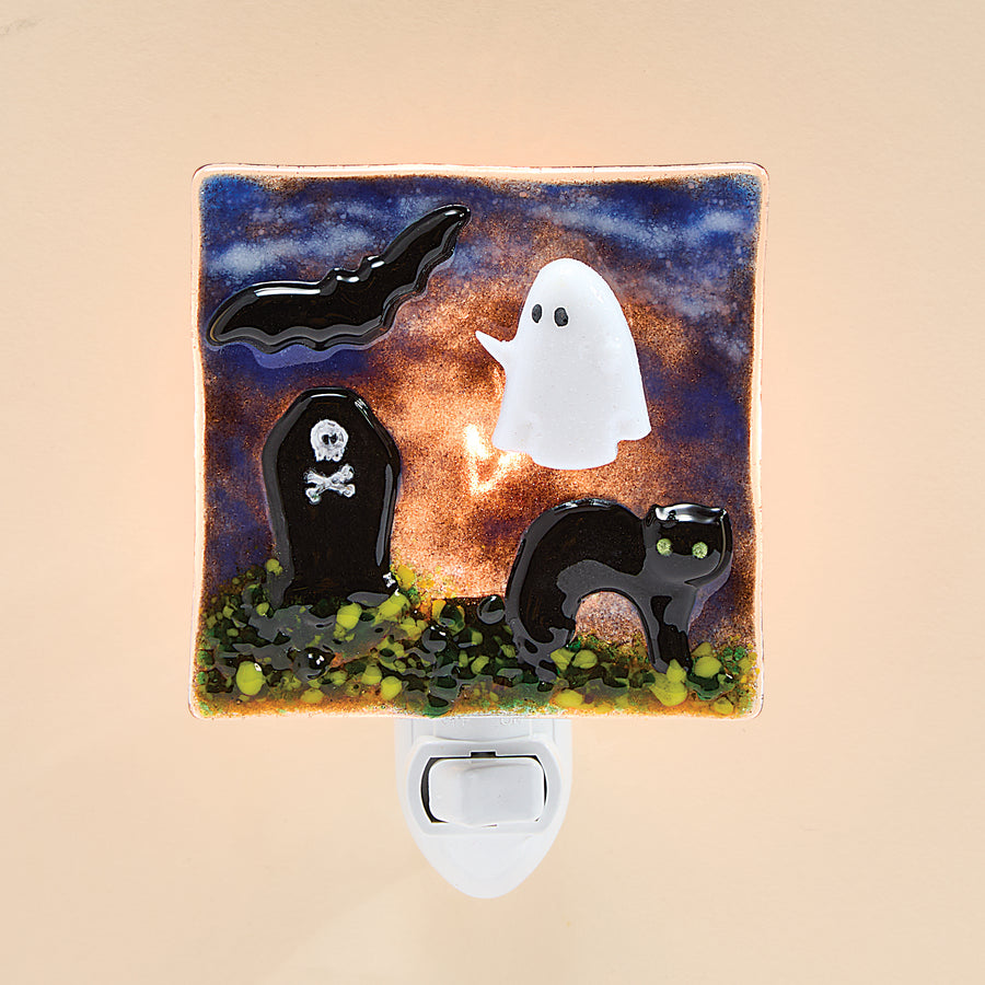 Fused Glass Spinning Ghost Nightlight