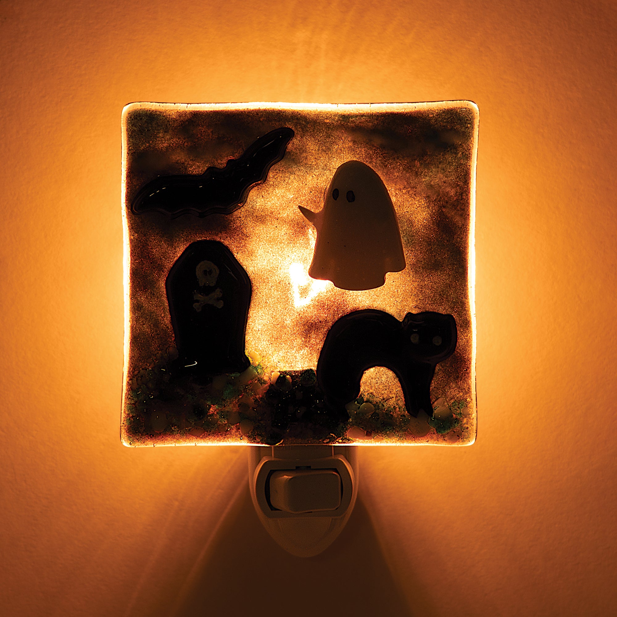 Fused Glass Spinning Ghost Nightlight