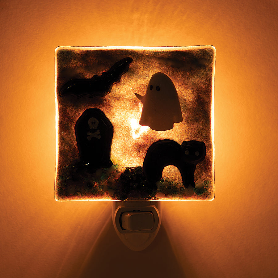 Fused Glass Spinning Ghost Nightlight