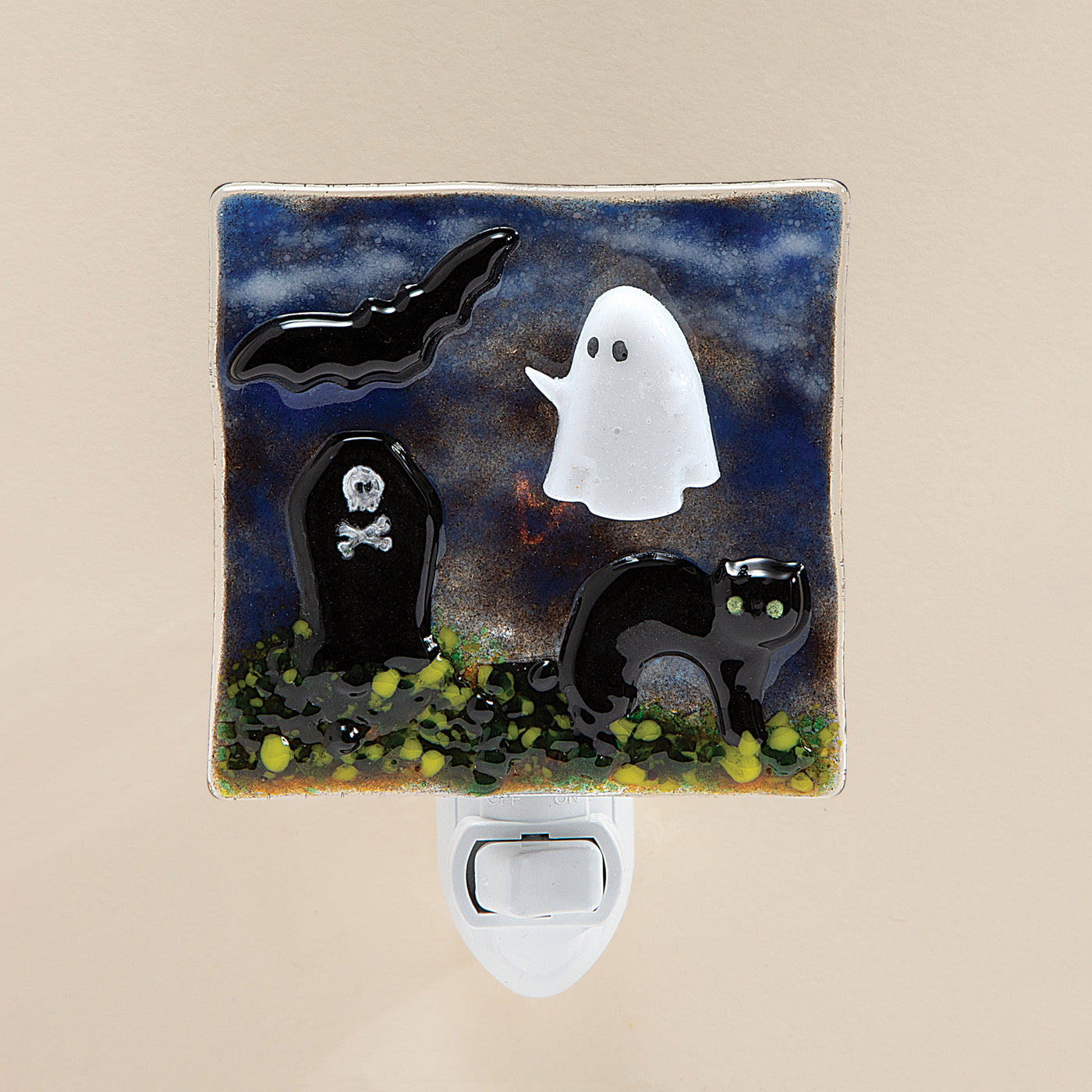 Fused Glass Spinning Ghost Nightlight