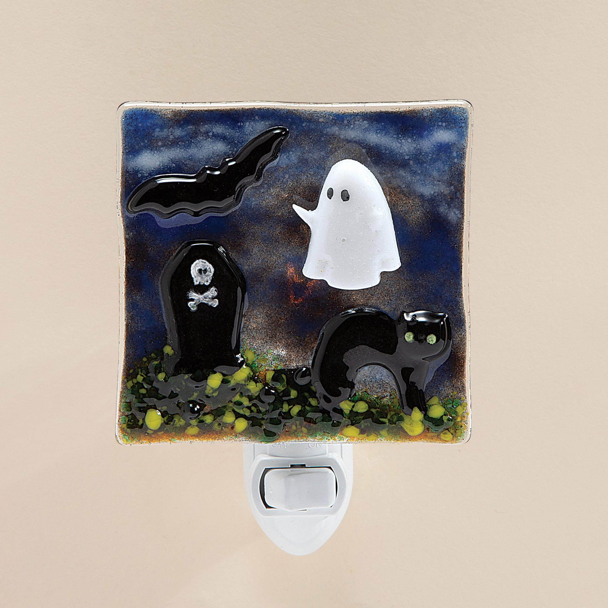Fused Glass Spinning Ghost Nightlight