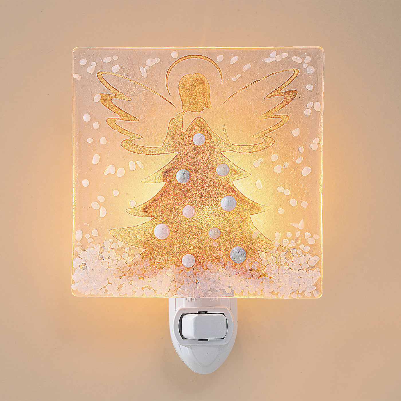 Fused Glass Golden Angel Nightlight