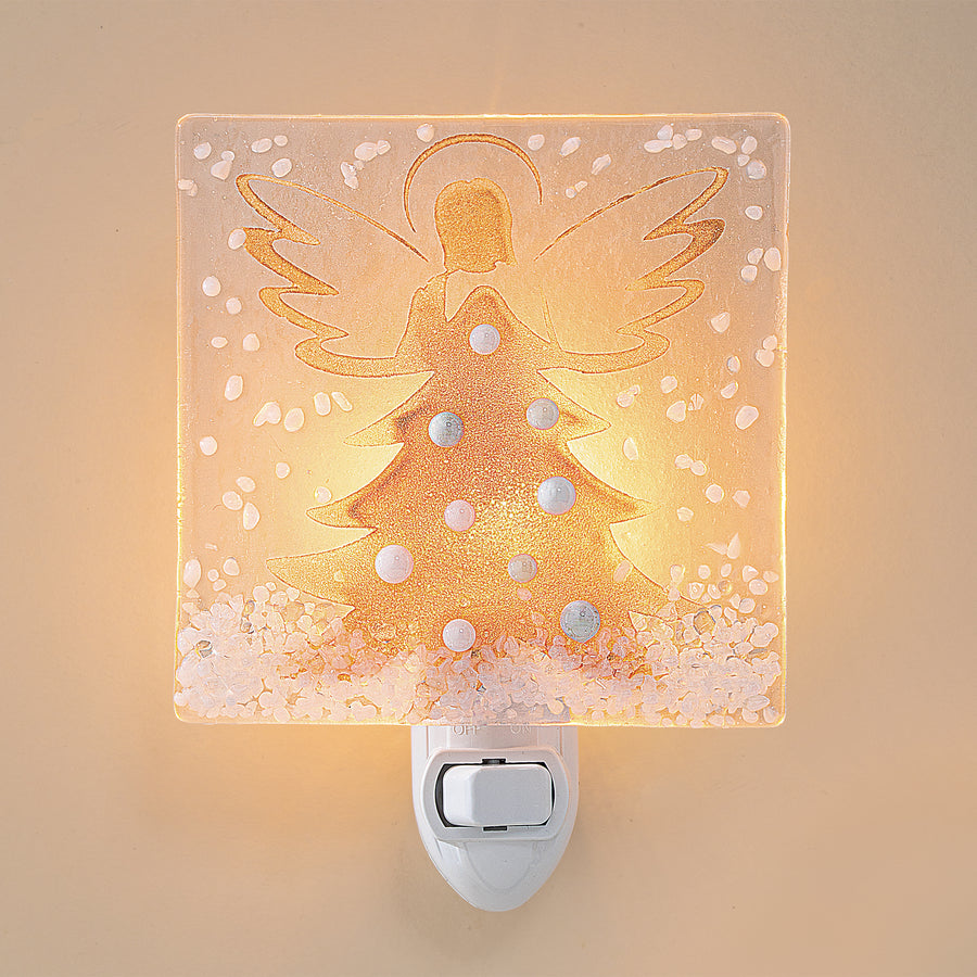 Fused Glass Golden Angel Nightlight