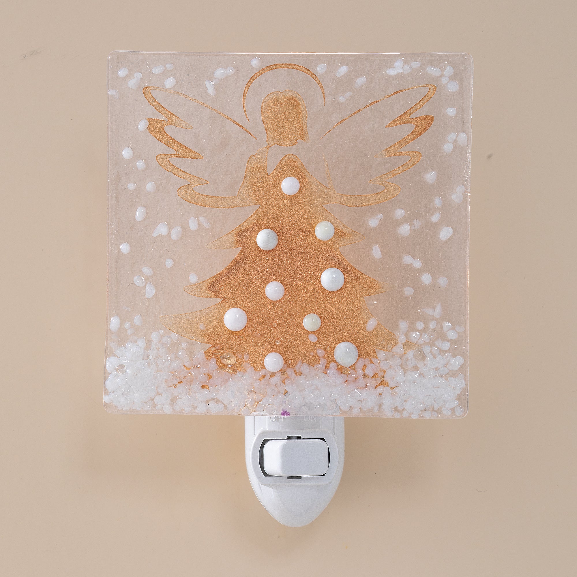 Fused Glass Golden Angel Nightlight