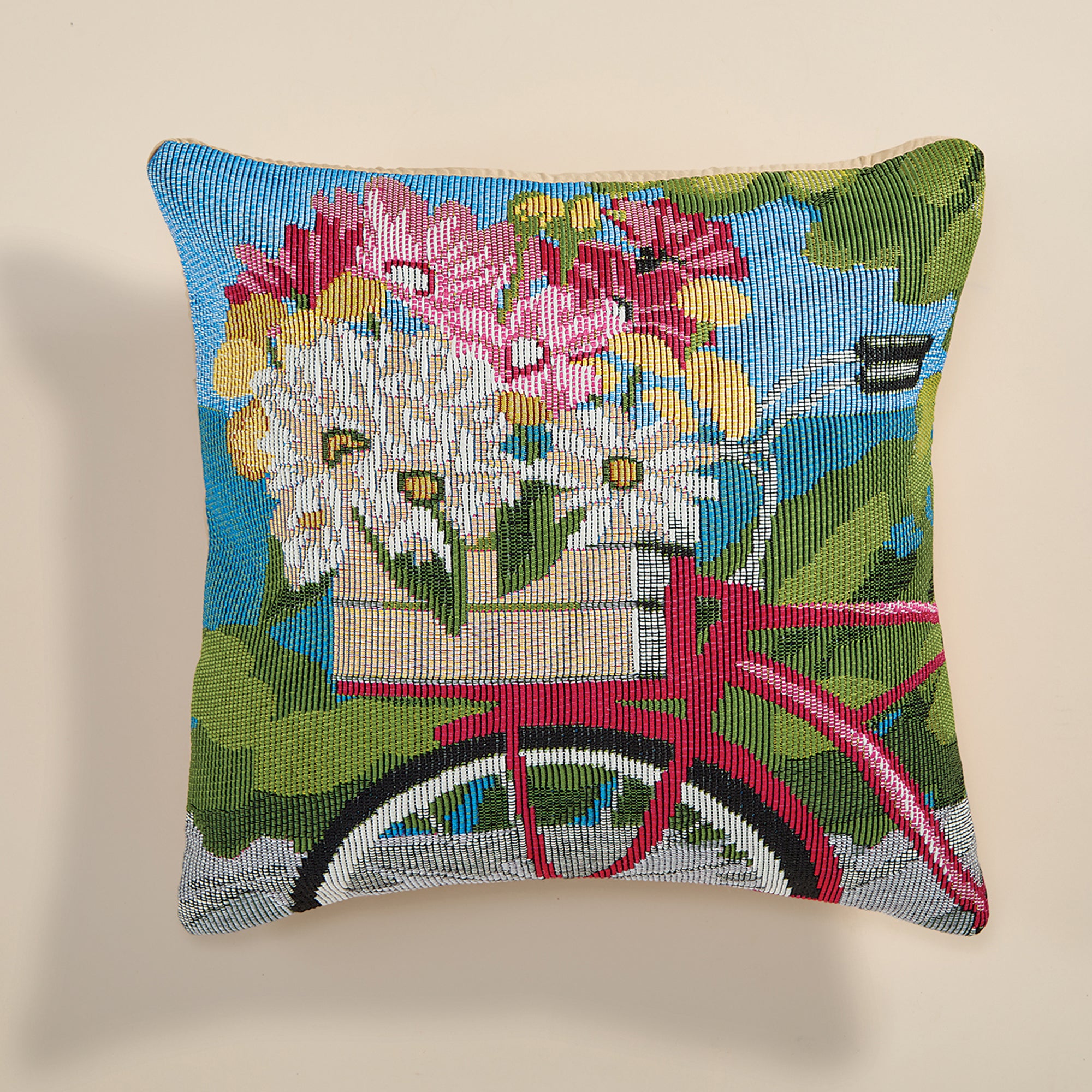 Beach Bike & Bouquet Pillow