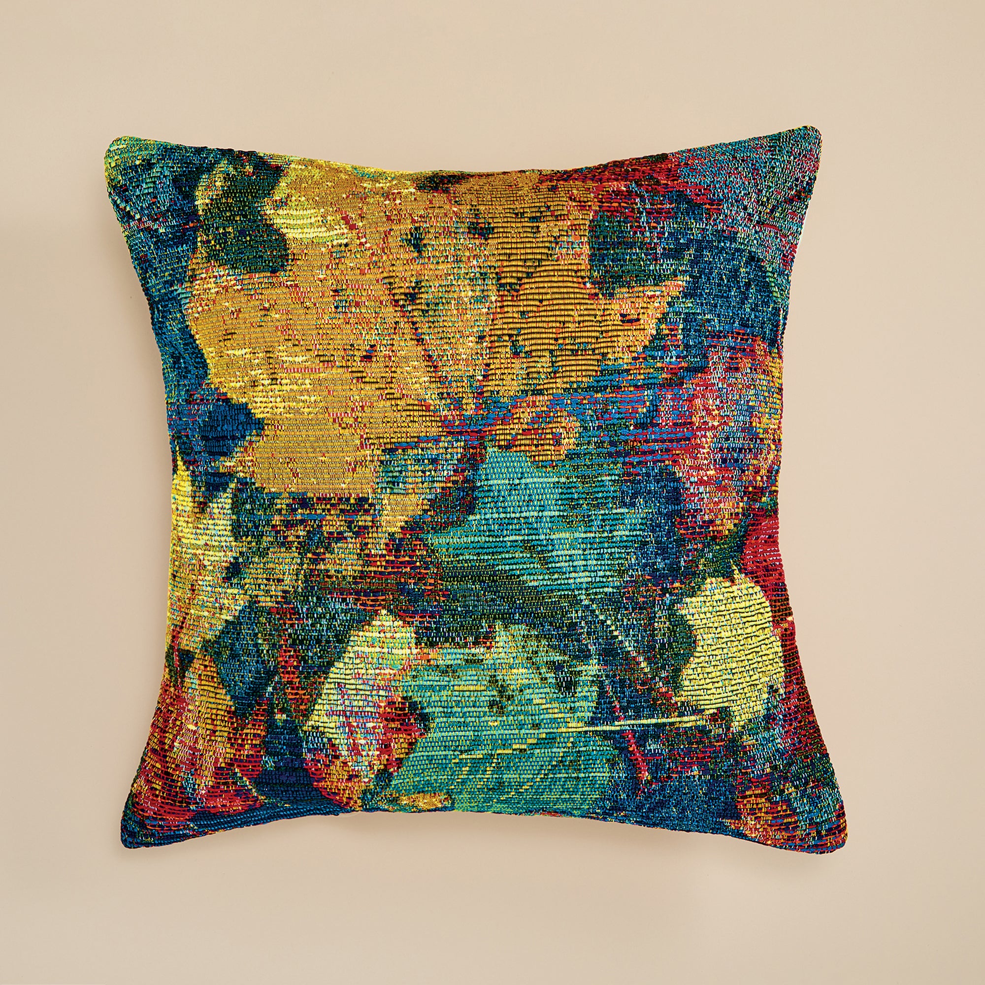 Hand-Stitched Falling Leaves Pillow