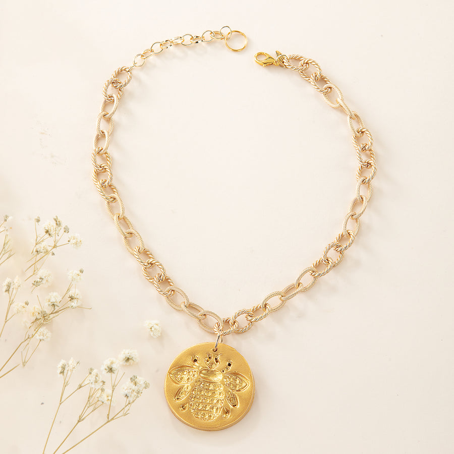 Hidden Truth Bee Medallion Necklace
