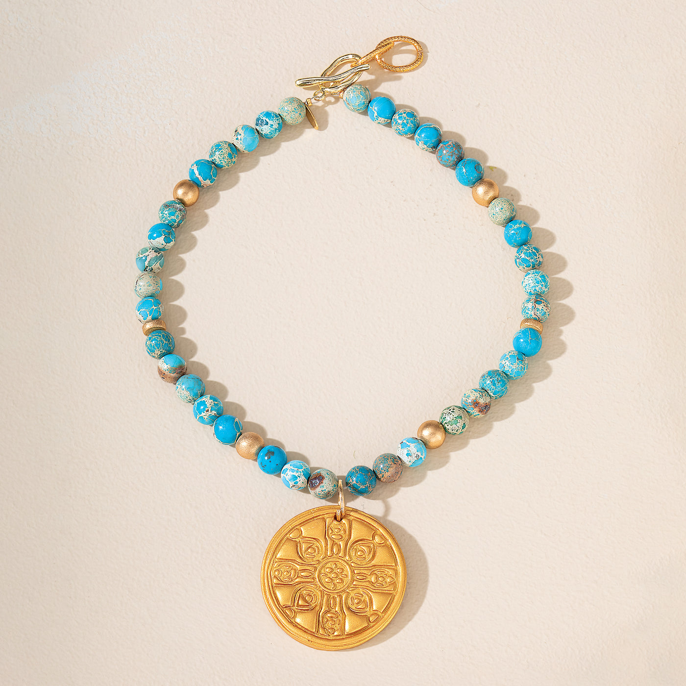 Hidden Truth Dogwood Medallion & Gemstone Necklace