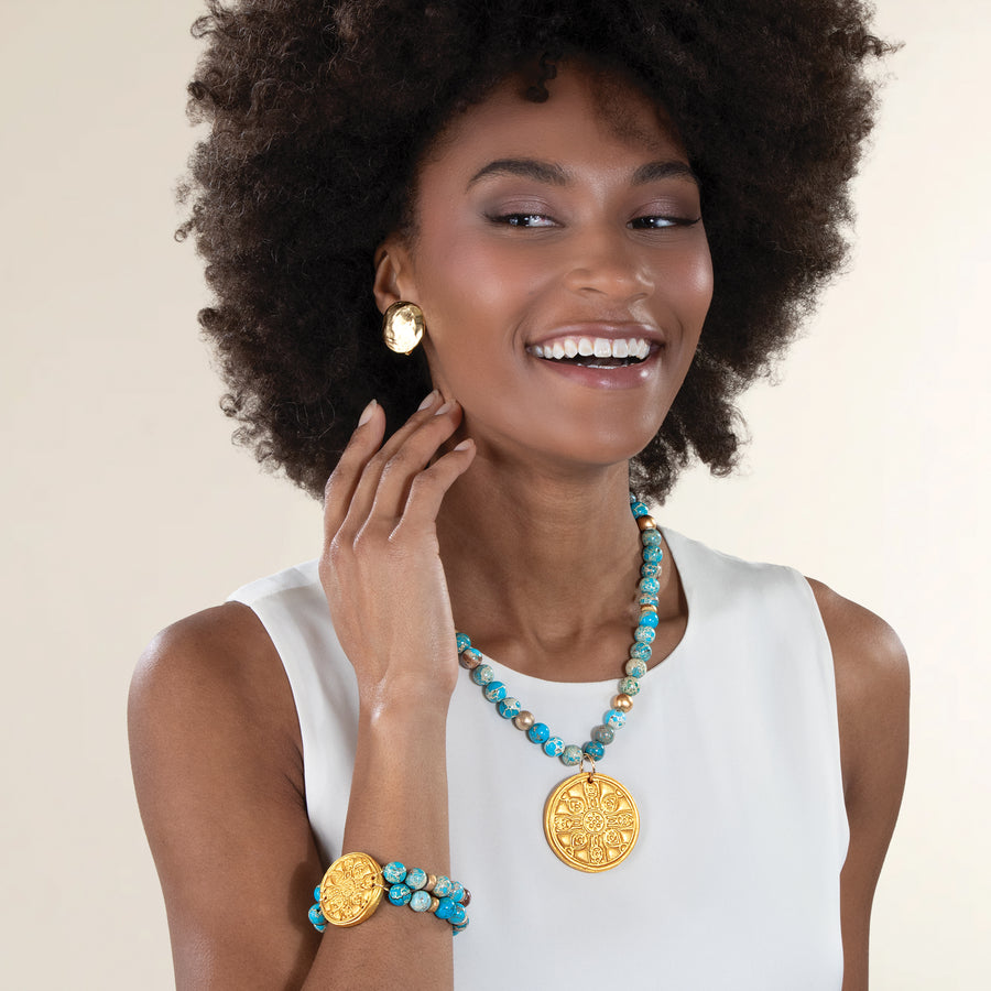 Hidden Truth Dogwood Medallion & Gemstone Bracelet