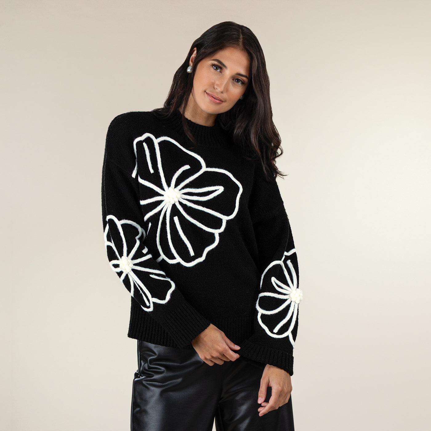 Embroidered Poppies Sweater