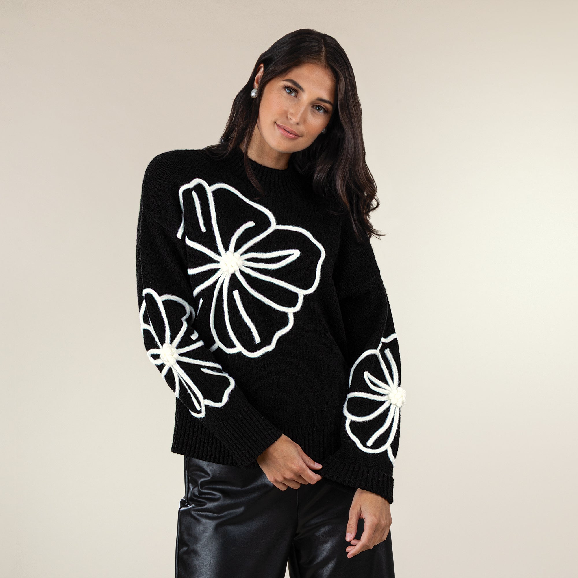 Embroidered Poppies Sweater