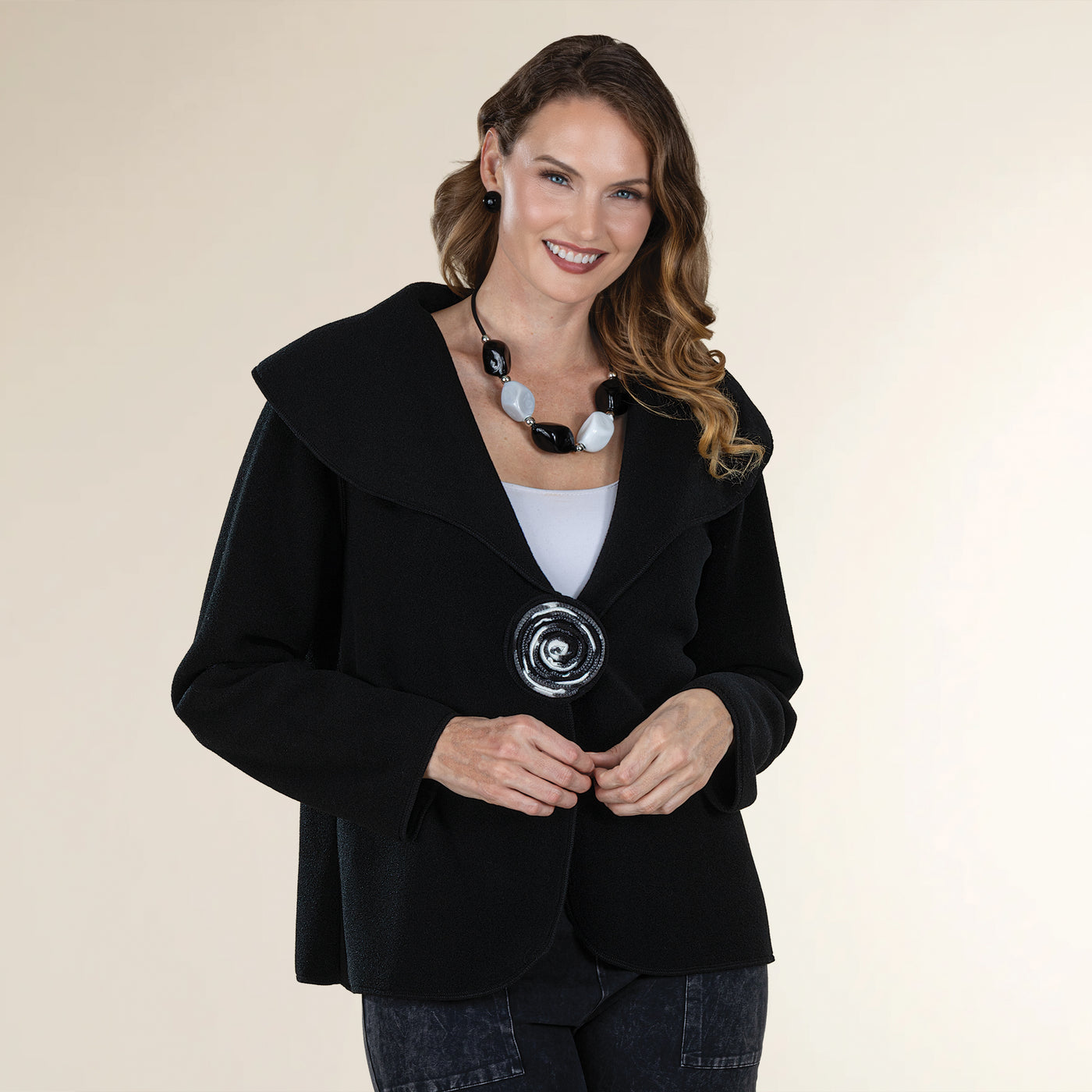 Classic Black Rosette Jacket