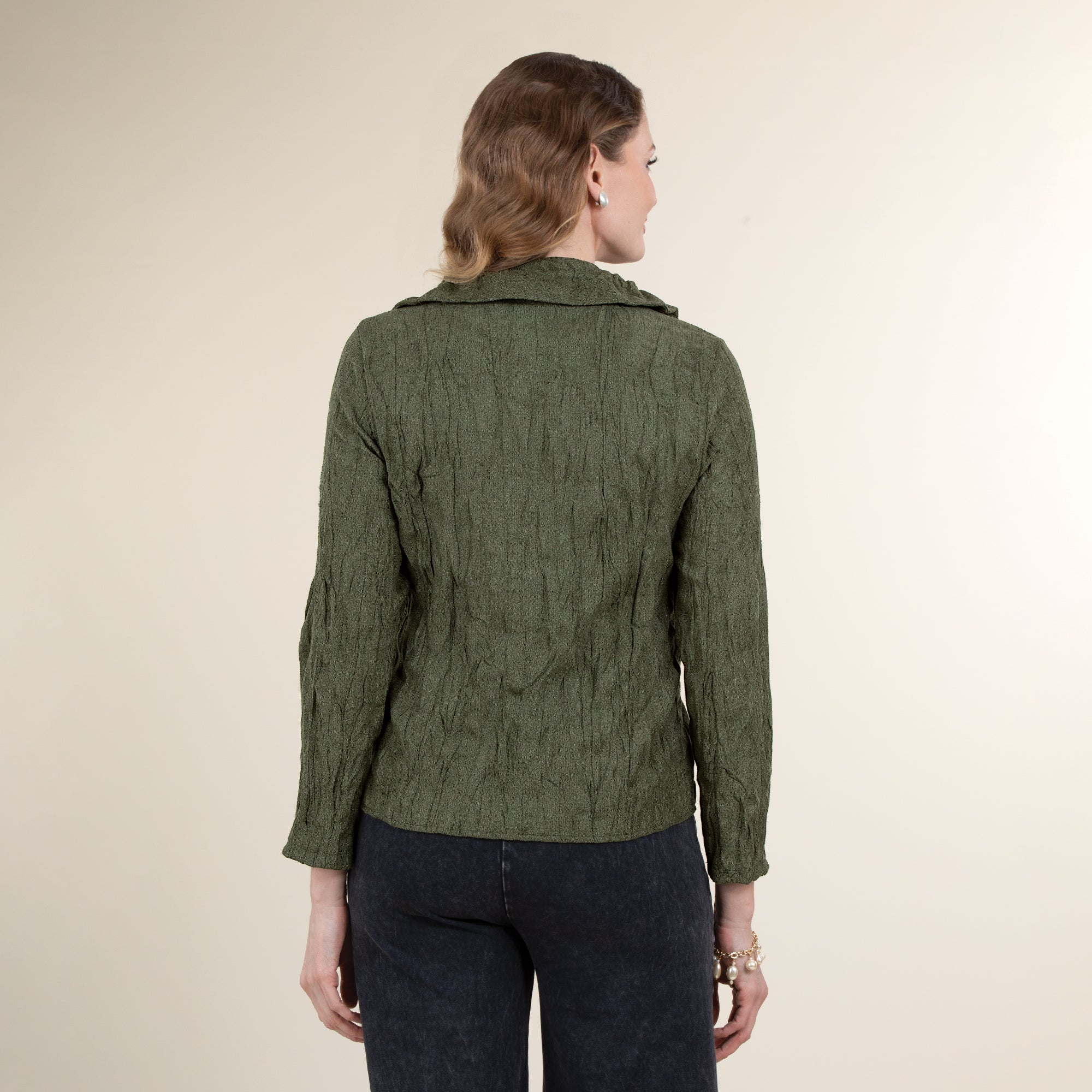 Sleek Sage Textured Blouse
