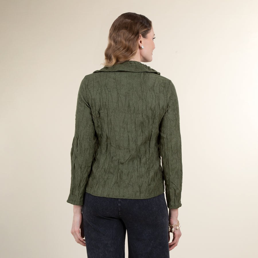 Sleek Sage Textured Blouse