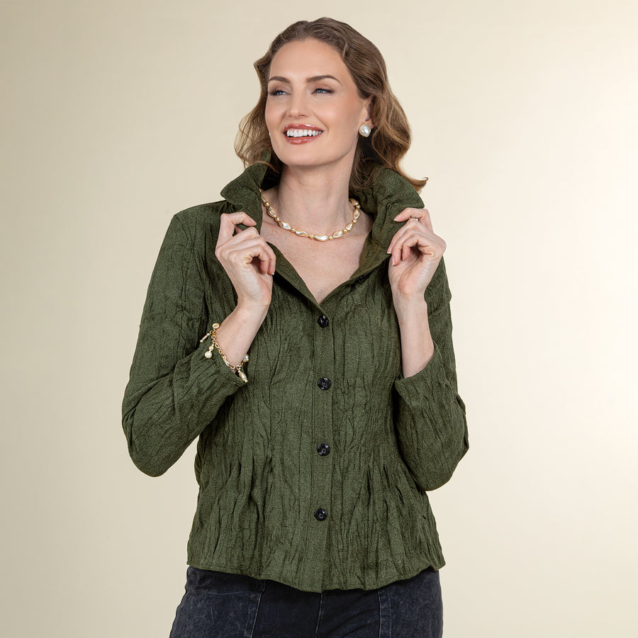 Sleek Sage Textured Blouse