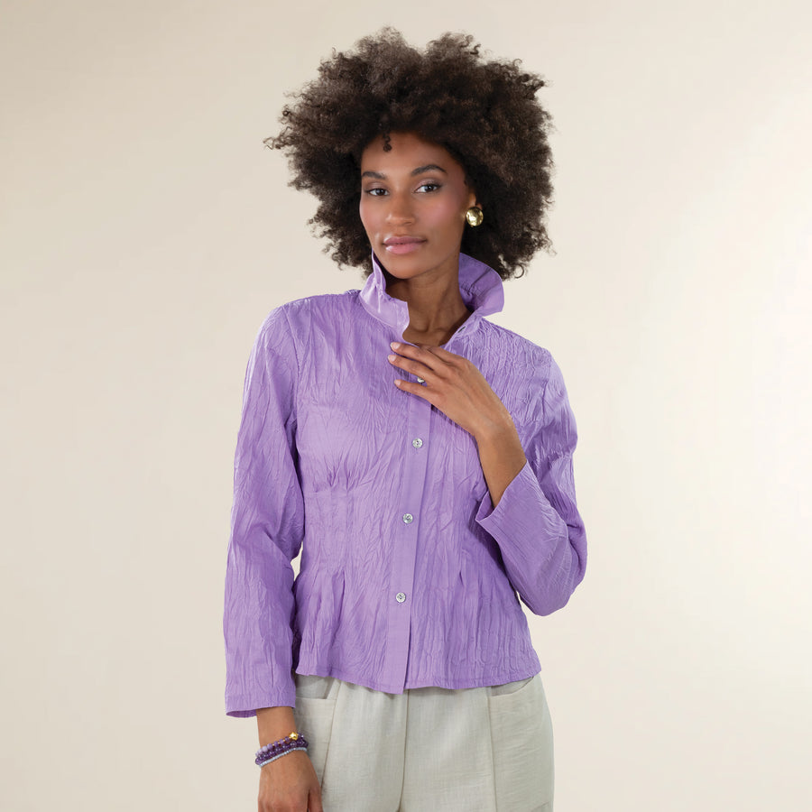 Sleek Lilac Textured Blouse