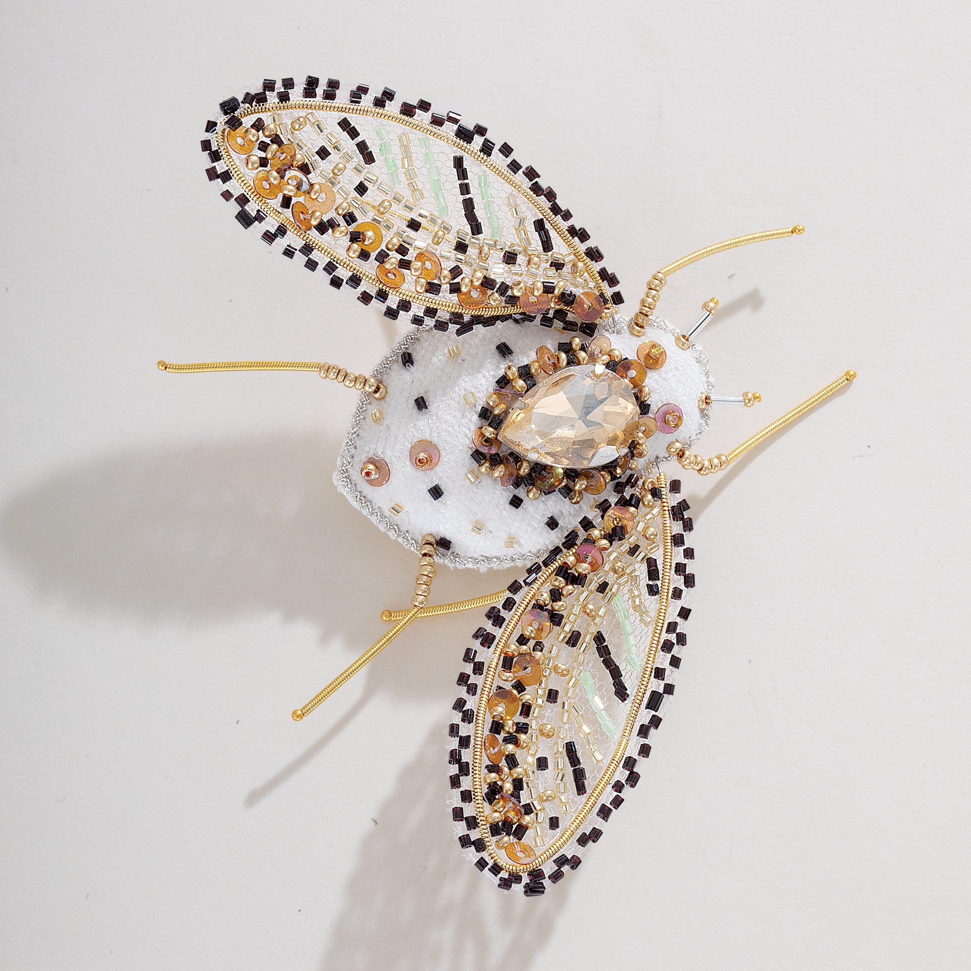Beaded Moth Brooch (Preorder)