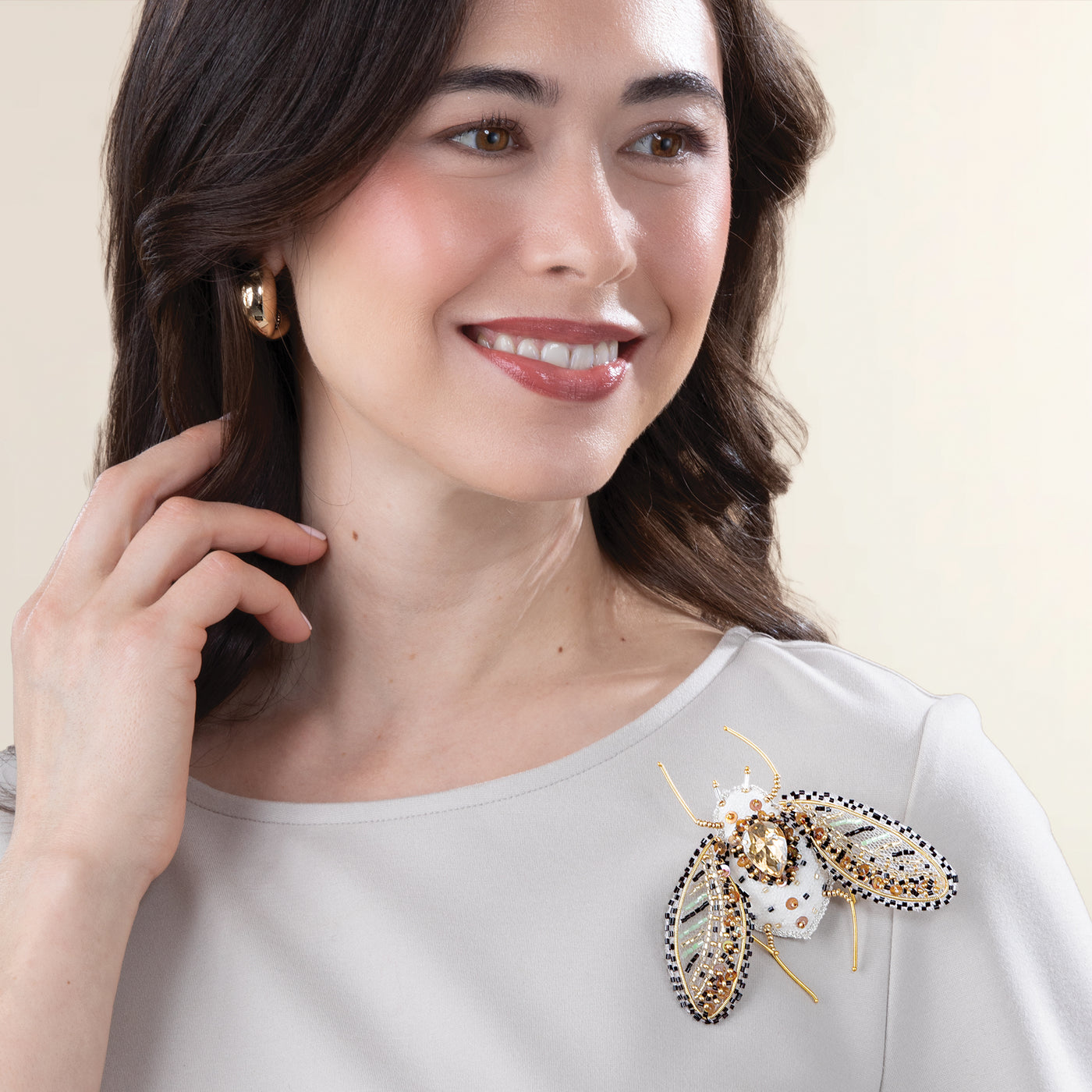 Beaded Moth Brooch (Preorder)