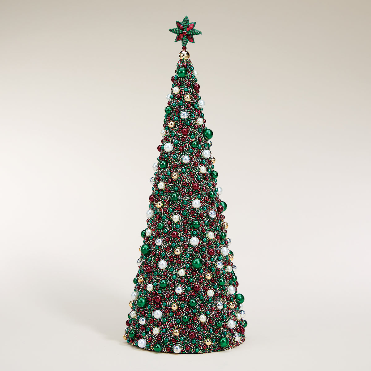 Decorative Red & Green Glass Pearl Tree (Preorder)