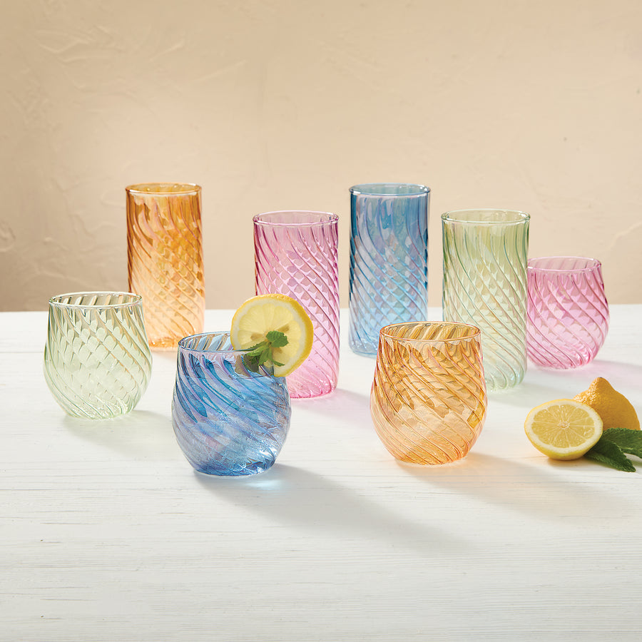 Egyptian Glass Hand-Blown Short Glasses