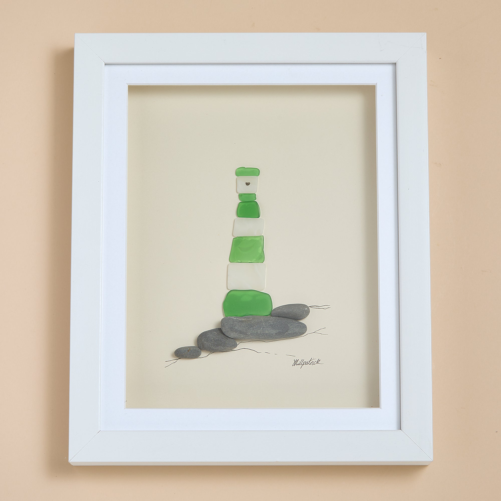 Pebble Glass Lighthouse Wall Art