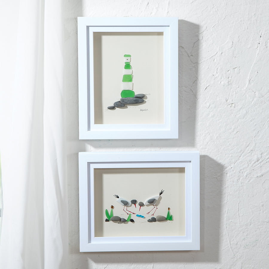 Pebble Glass Lighthouse Wall Art (Preorder)