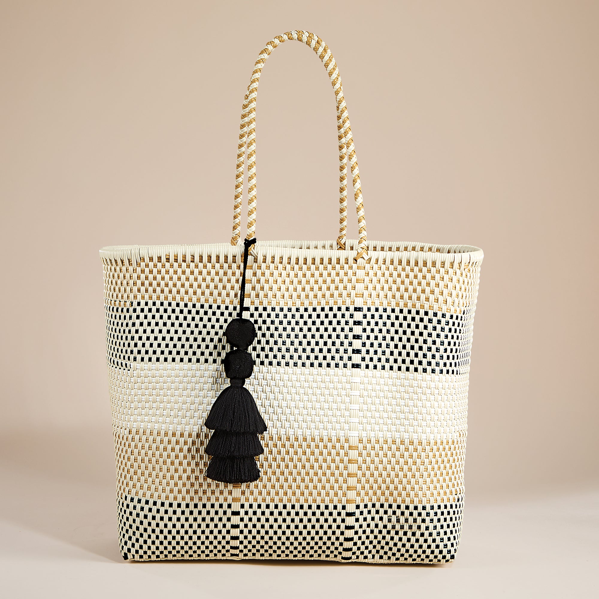 Grande Coffee & Cream Tasseled Tote (Preorder)