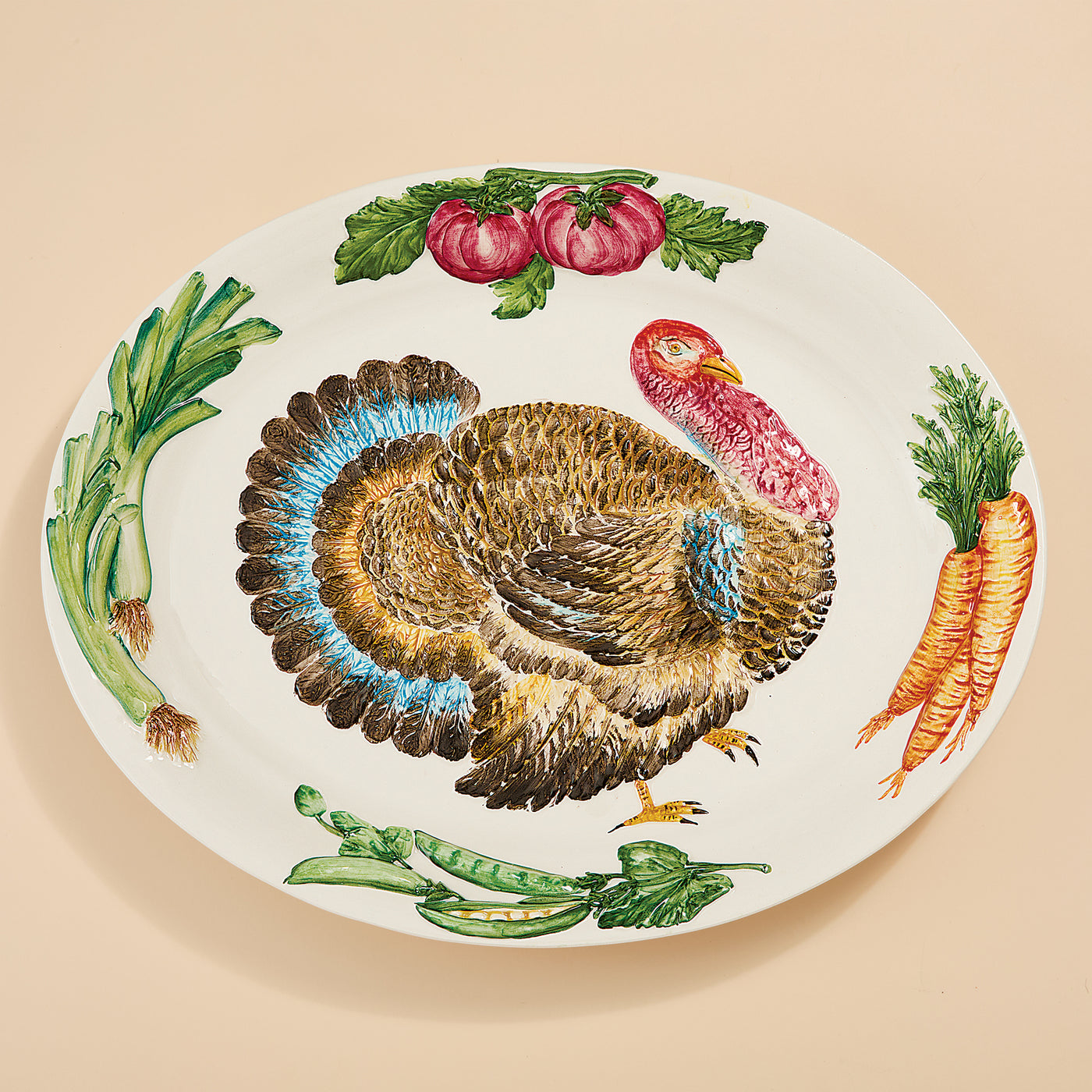 Italian Ceramic Oval Turkey Platter