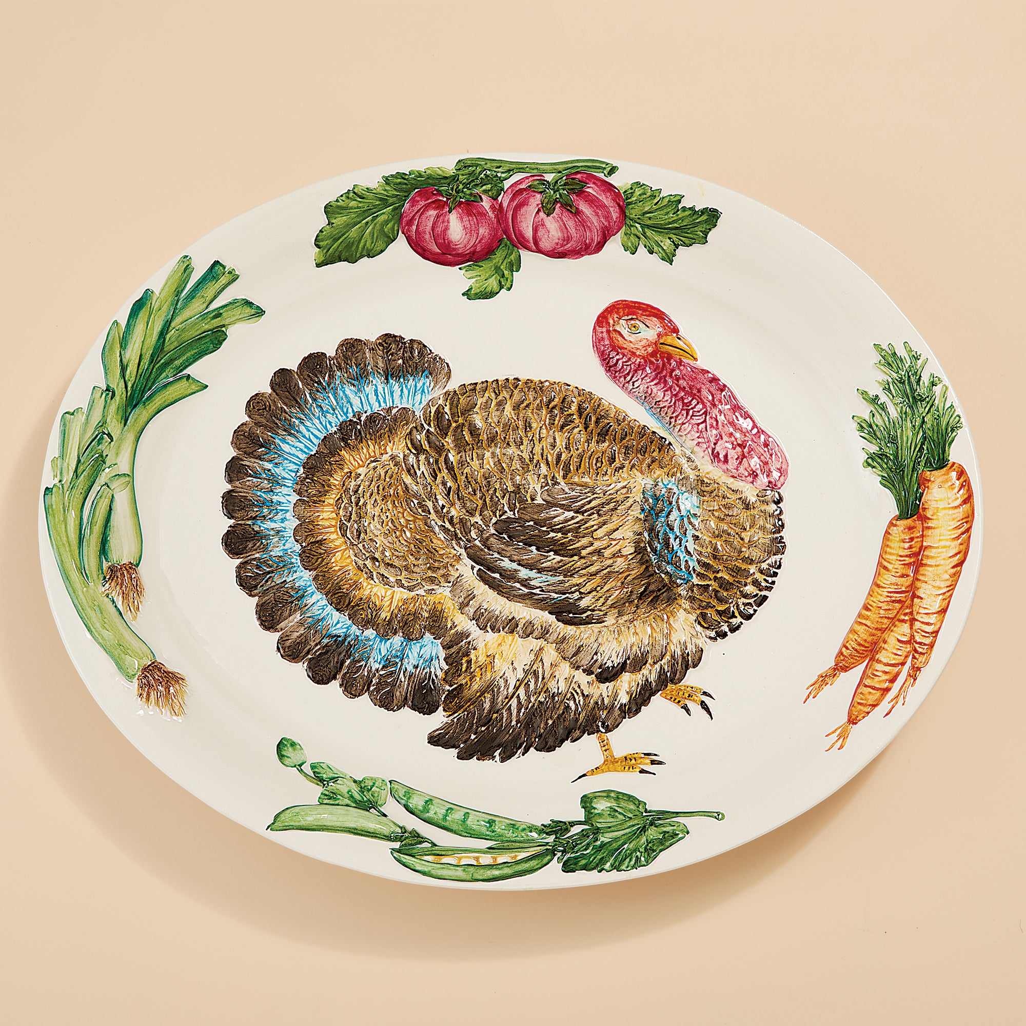 Italian Ceramic Oval Turkey Platter