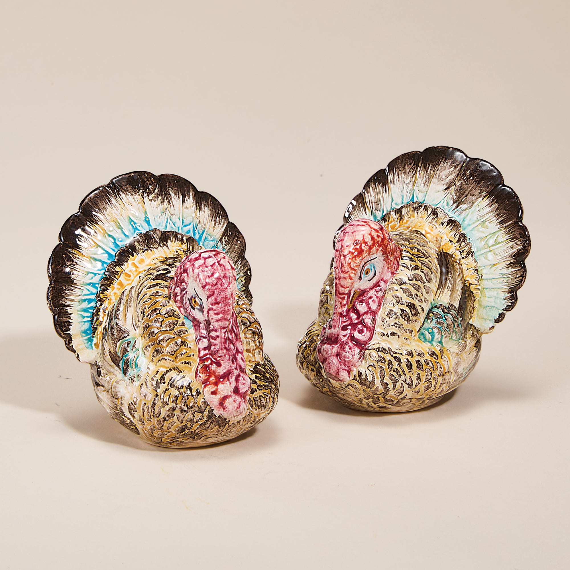 Italian Ceramic Turkey Salt & Pepper Shakers