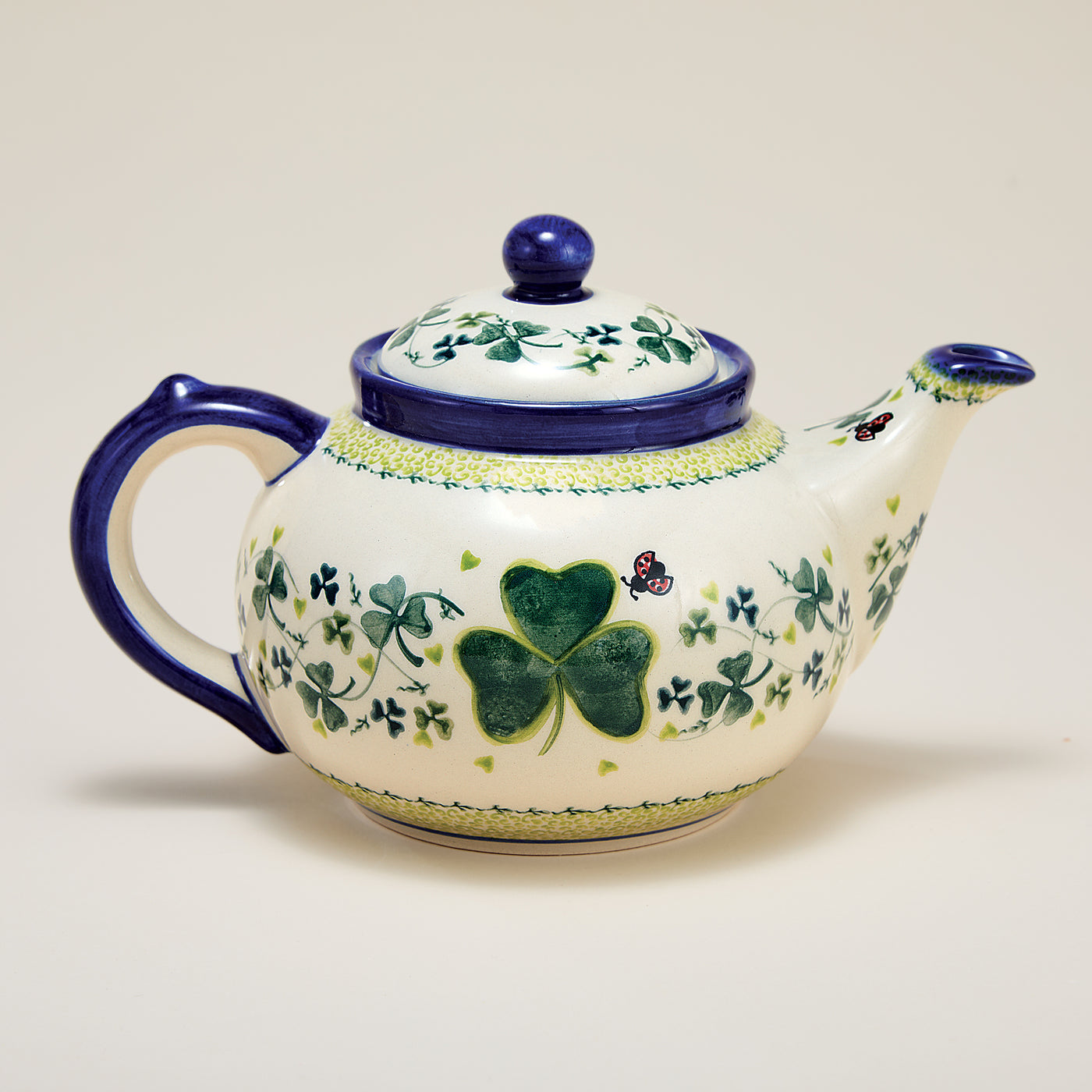 Polish Pottery Lucky Ladybug Teapot