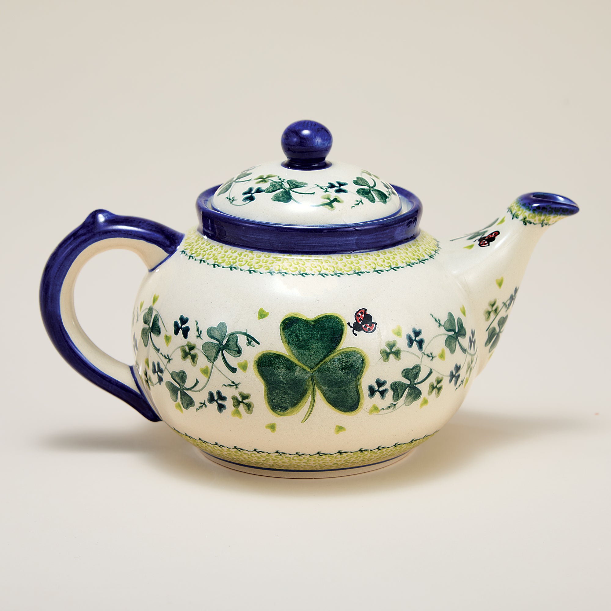 Polish Pottery Lucky Ladybug Teapot