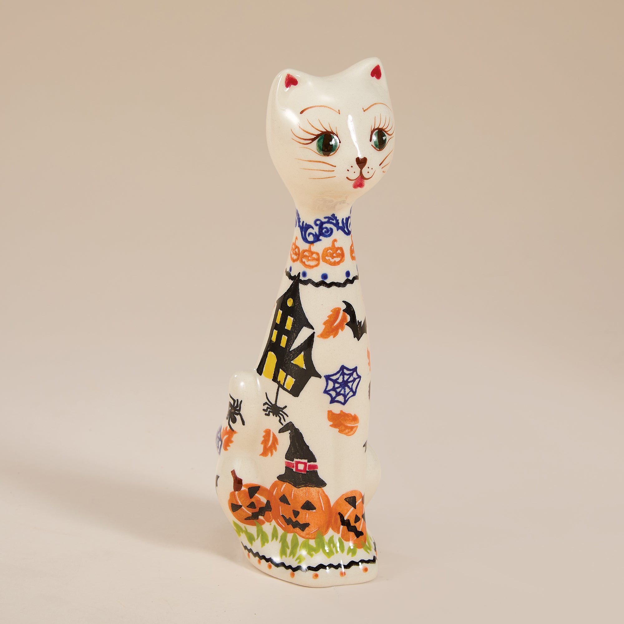 Polish Pottery Black Cat Hollow Figurine (Preorder)
