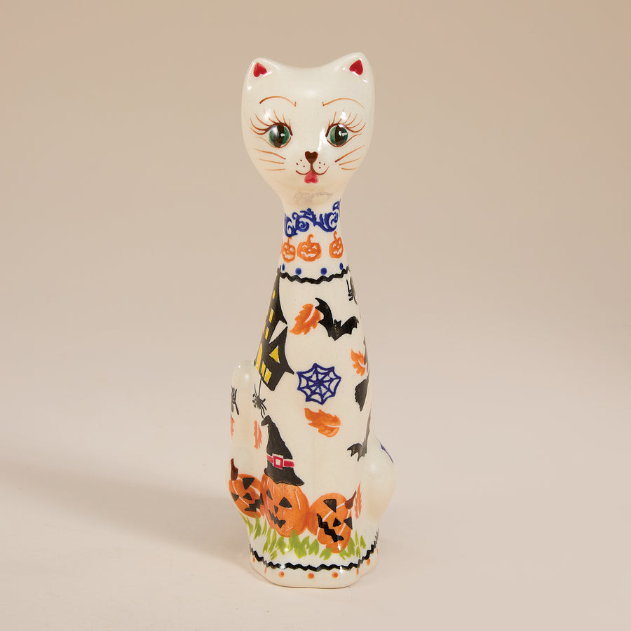 Polish Pottery Black Cat Hollow Figurine (Preorder)