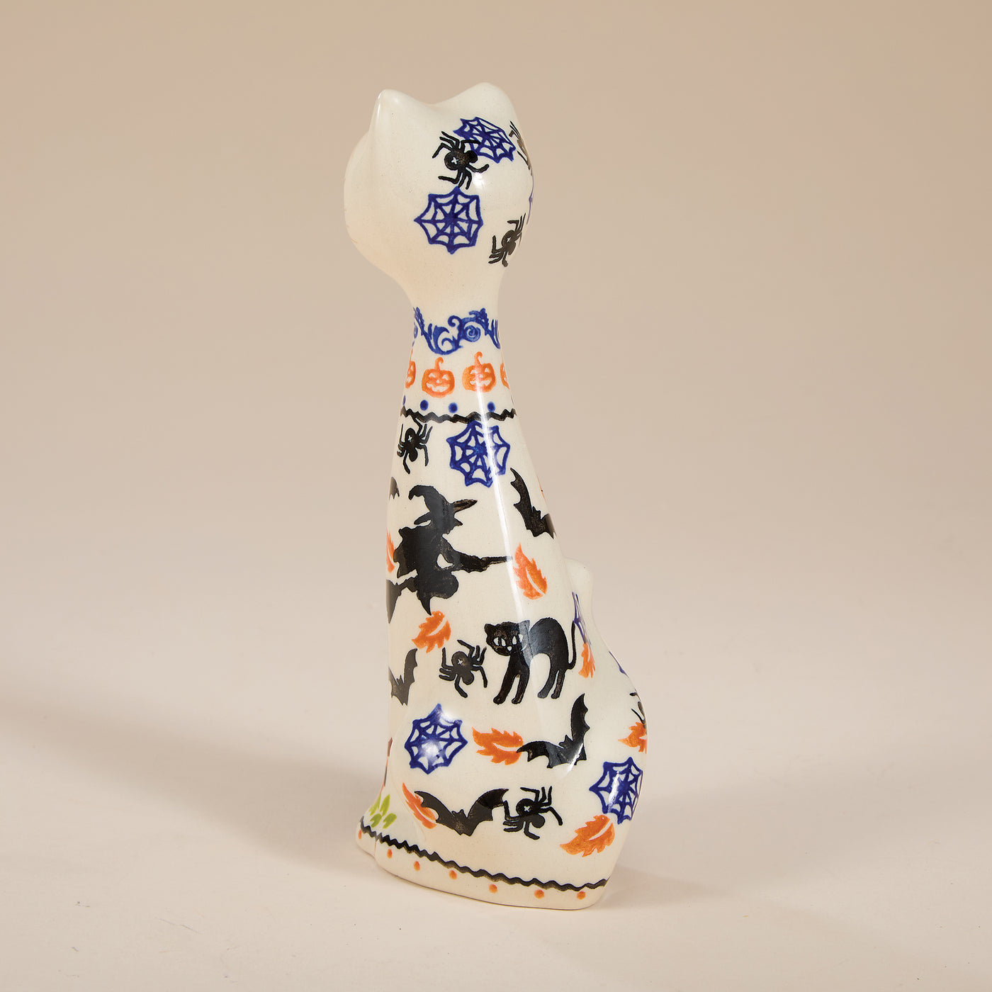 Polish Pottery Black Cat Hollow Figurine (Preorder)