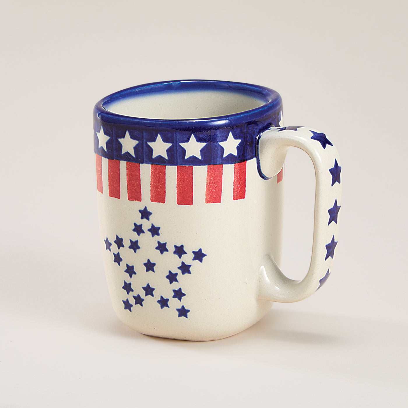 Polish Pottery Star Spangled Mug, 10oz.