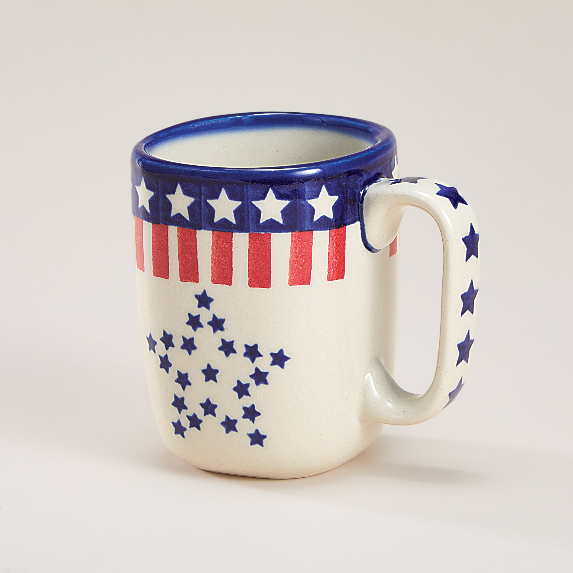 Polish Pottery Star Spangled Mug, 10oz.