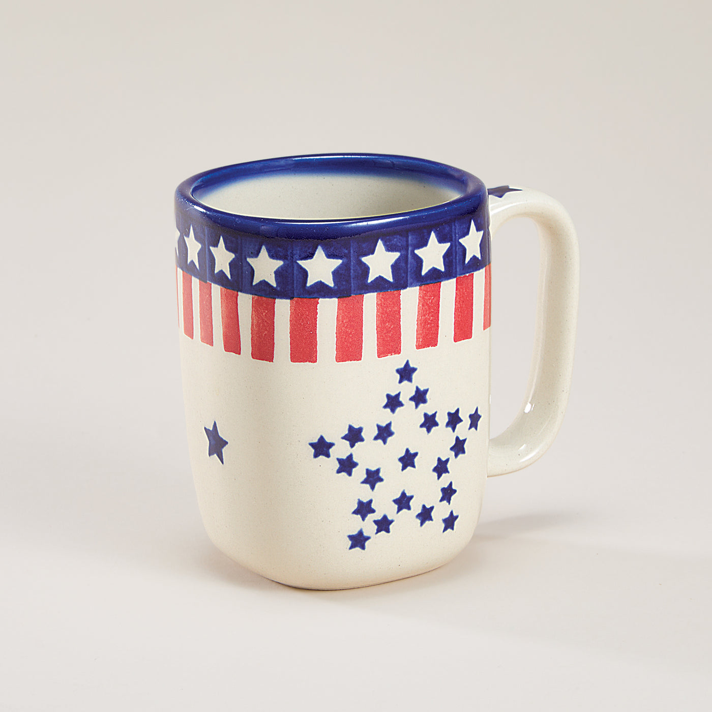 Polish Pottery Star Spangled Mug, 10oz.