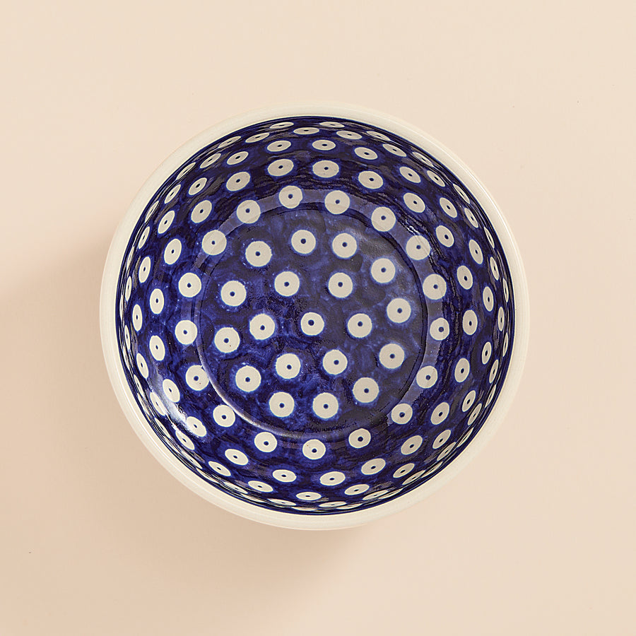 Polish Pottery Blue Dots Small Bowl