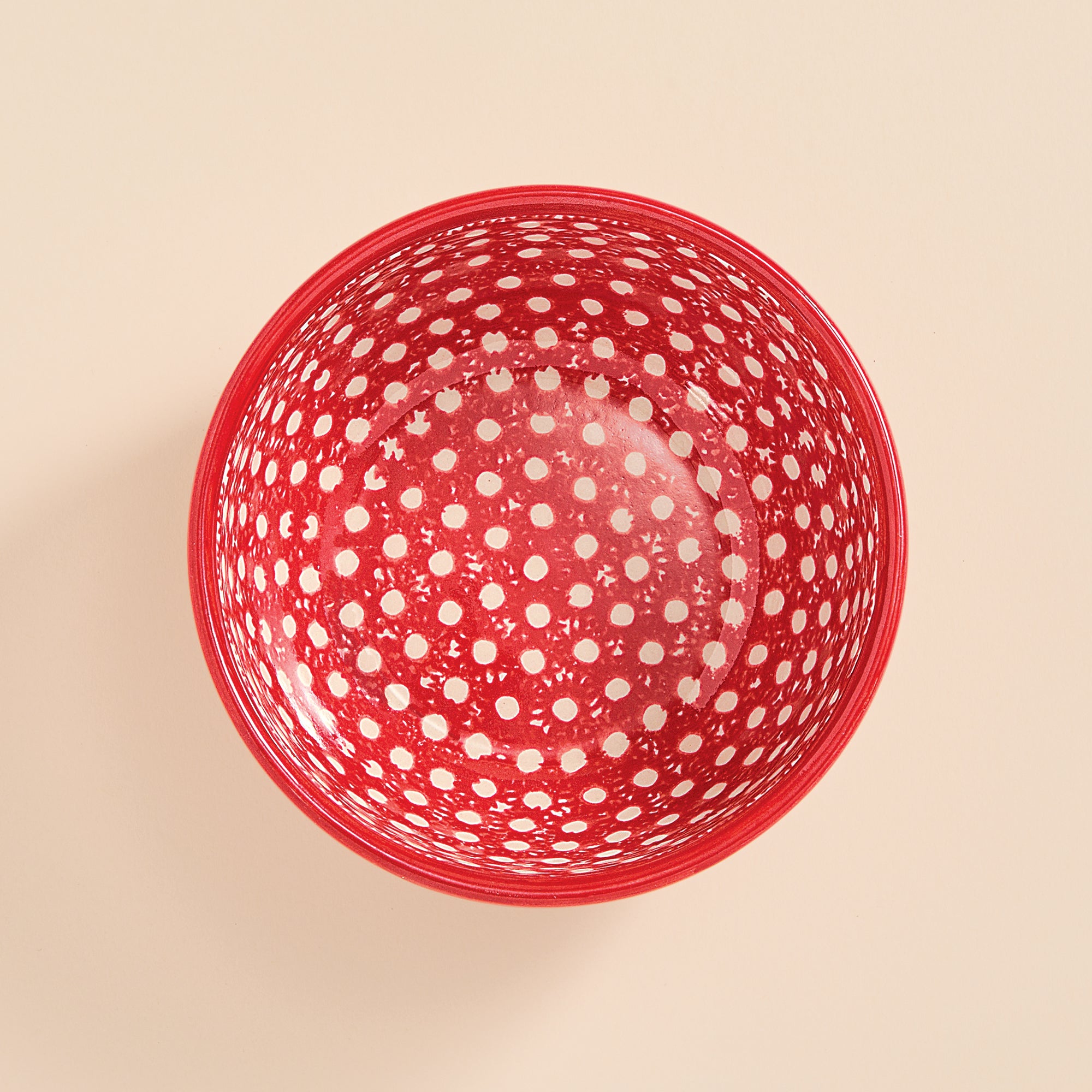Polish Pottery Red Dots Small Bowl