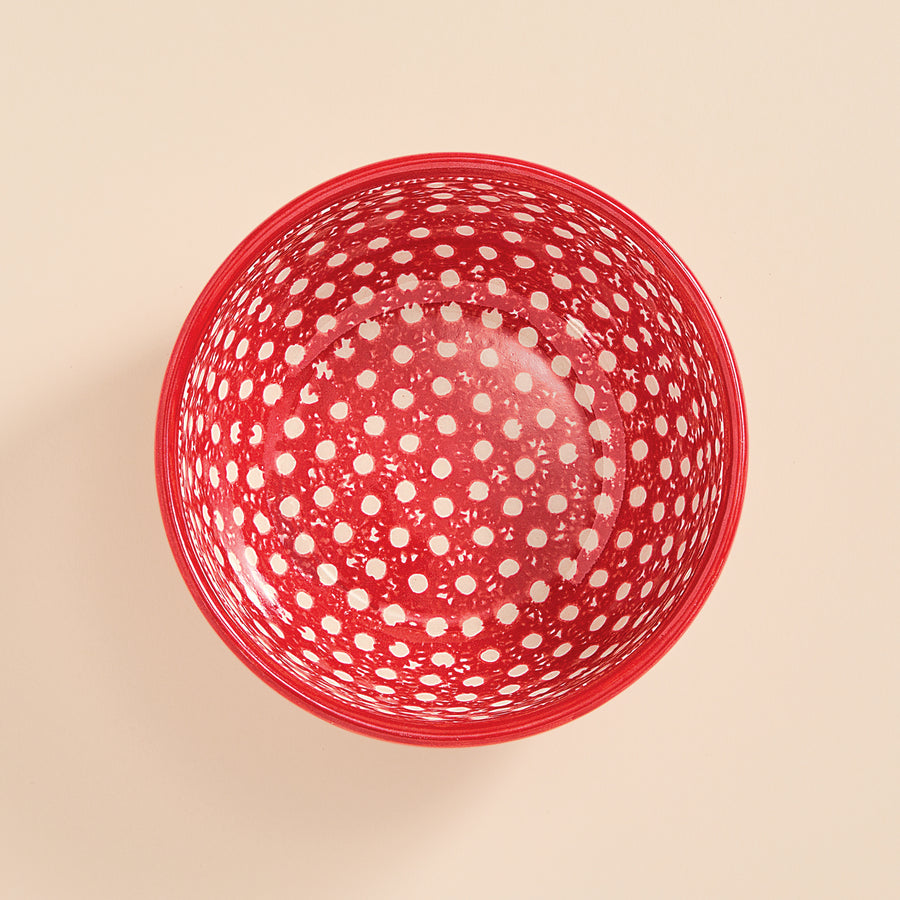 Polish Pottery Red Dots Small Bowl