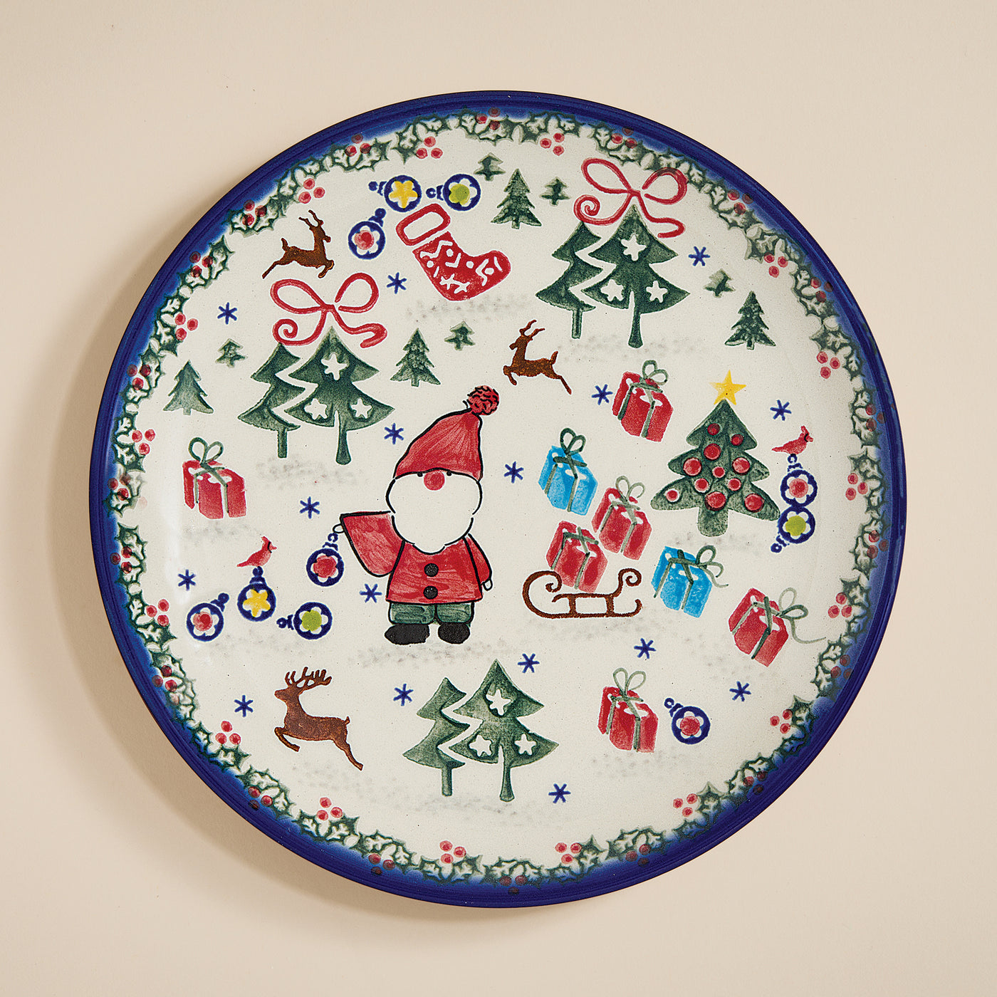 Polish Pottery Holly Jolly Small Plate